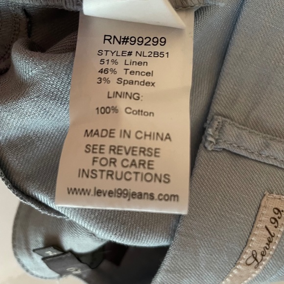 Level 99 Tanya High Rise Linen Pant 34 inseam Sky Blue - Picture 13 of 14